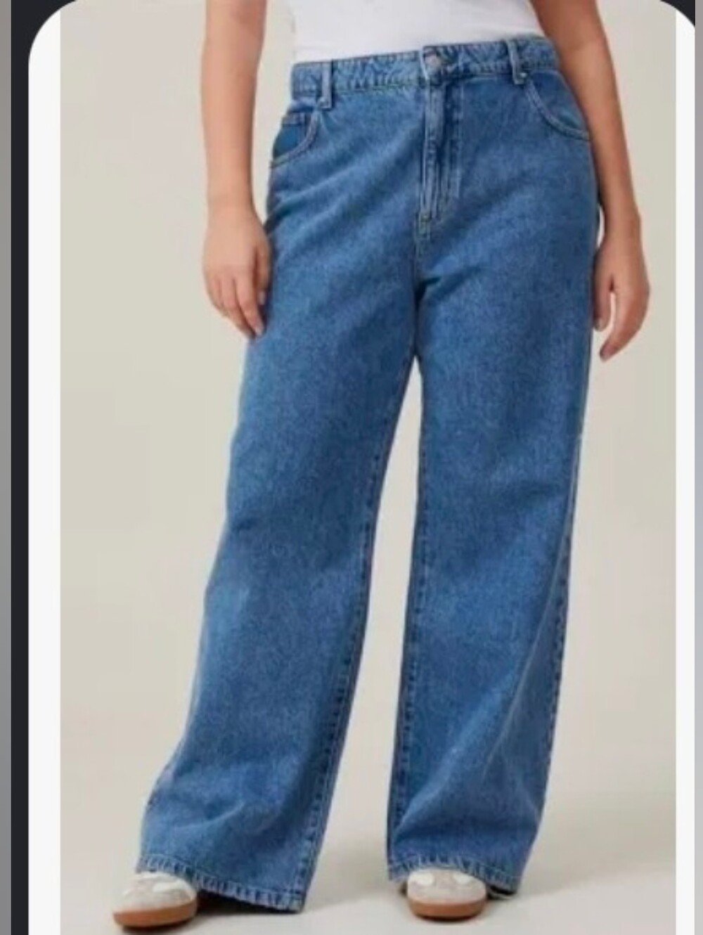 Cotton On Relaxed Wide Leg Jeans Medium Wash | Size 10